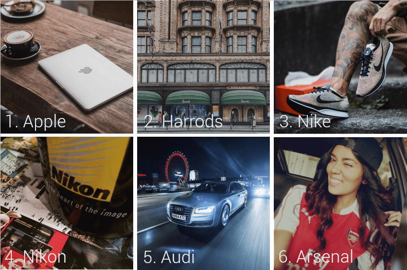 Top 6 Brands on London Instagram