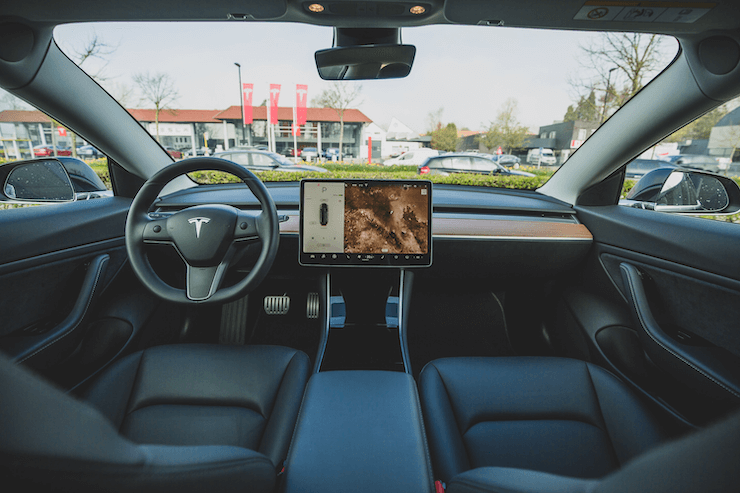 The view from the inside of Tesla