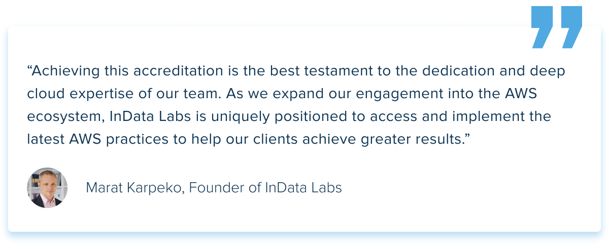 InData Labs is AWS Advanced Consulting Partner 